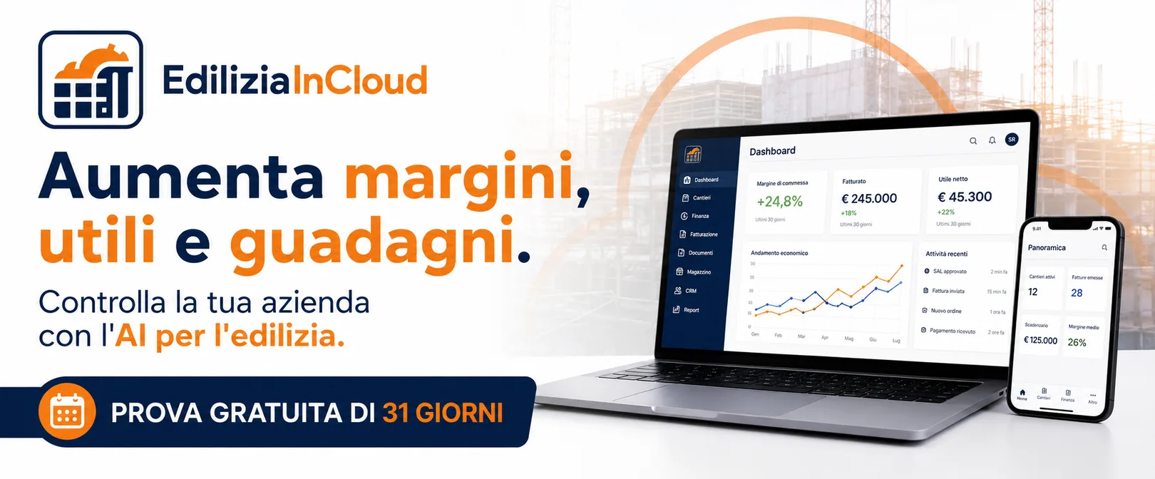 EdiliziaInCloud — gestione cantieri, finanza e fatturazione in un'unica piattaforma