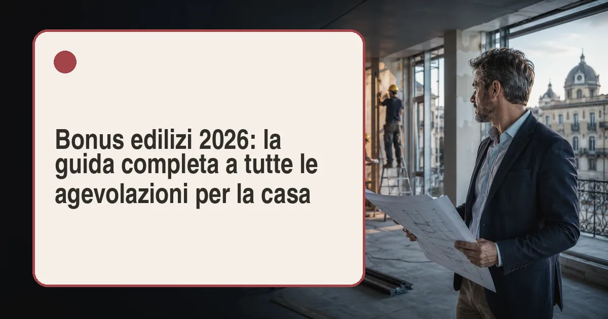 Cantieri e agevolazioni fiscali: guida ai bonus edilizi 2026 per la casa