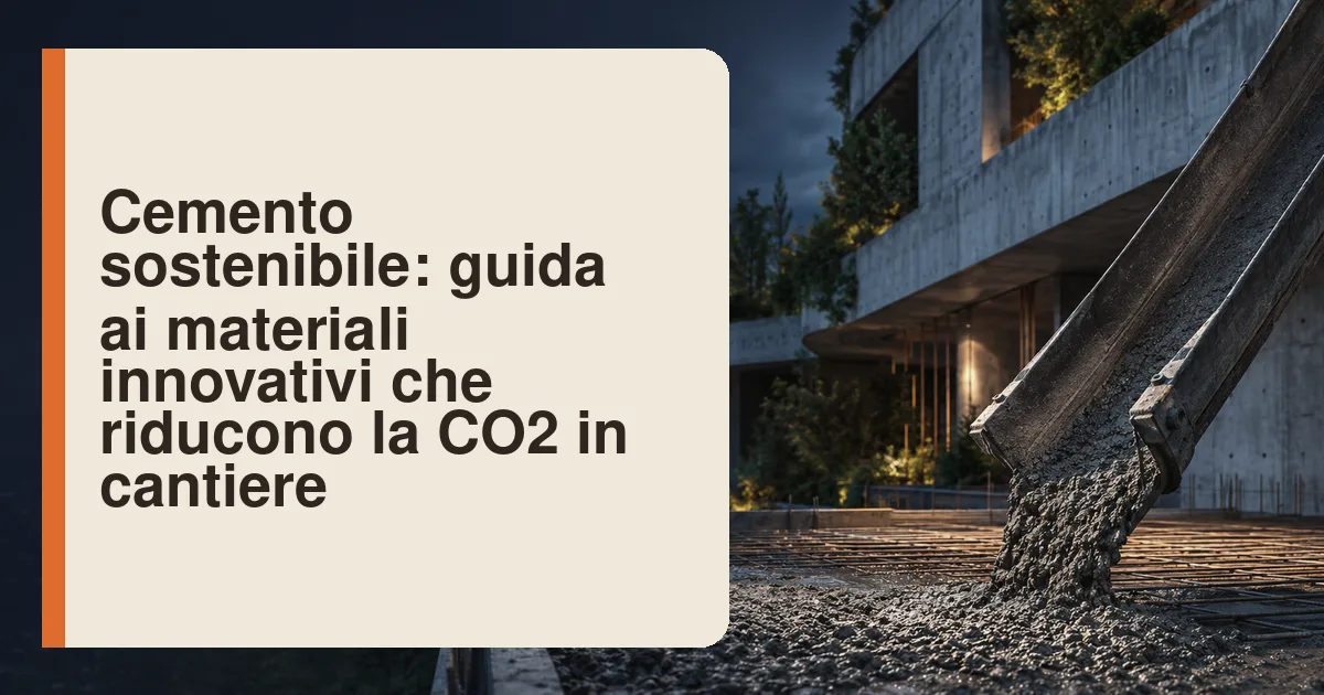 Getto di cemento sostenibile a basso clinker in un cantiere edile italiano