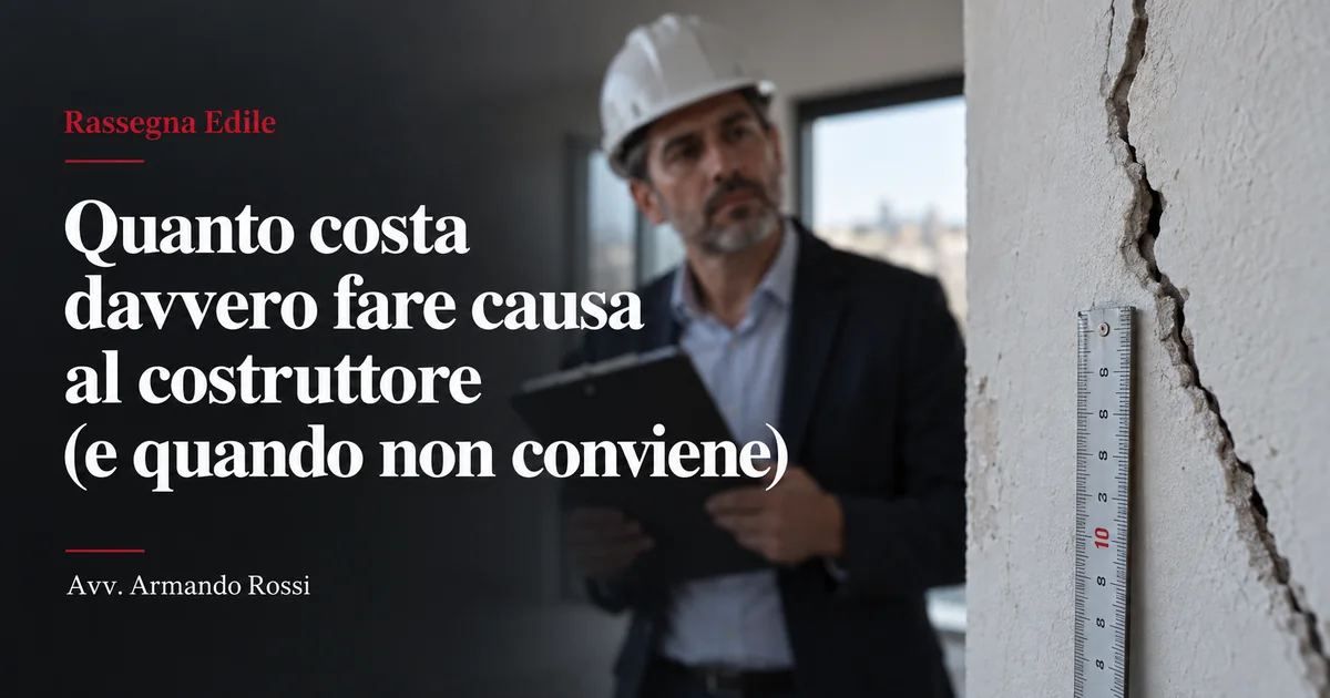 Quanto costa davvero fare causa al costruttore (e quando non conviene)