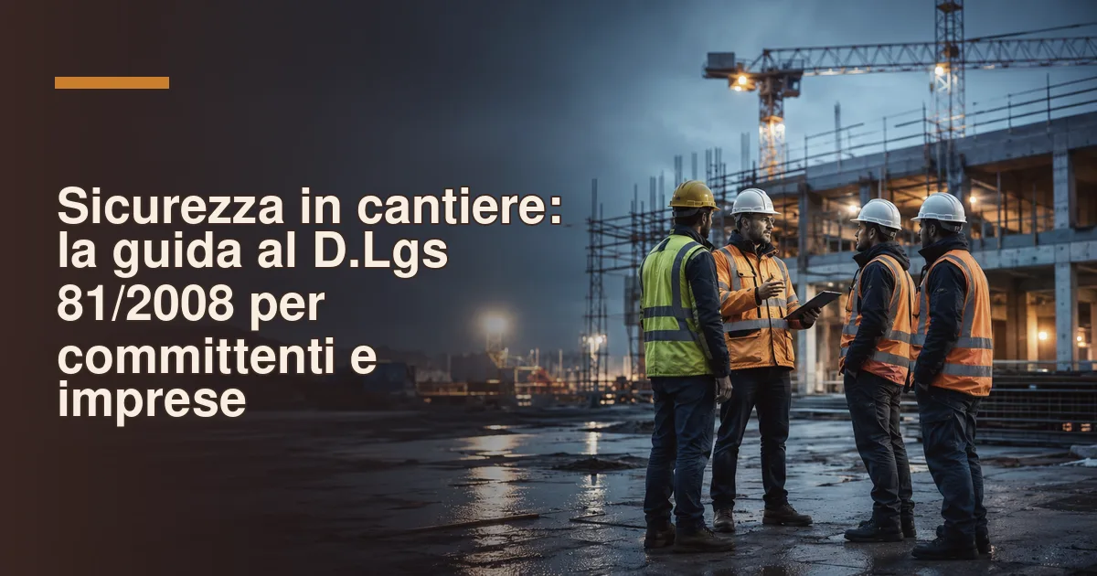 Sicurezza in cantiere secondo il D.Lgs 81/2008: operai con DPI al lavoro